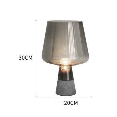 Smokey Glass Table Lamp - Aleo Decor