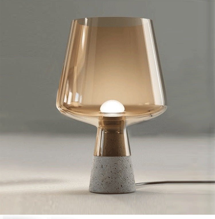 Smokey Glass Table Lamp - Aleo Decor