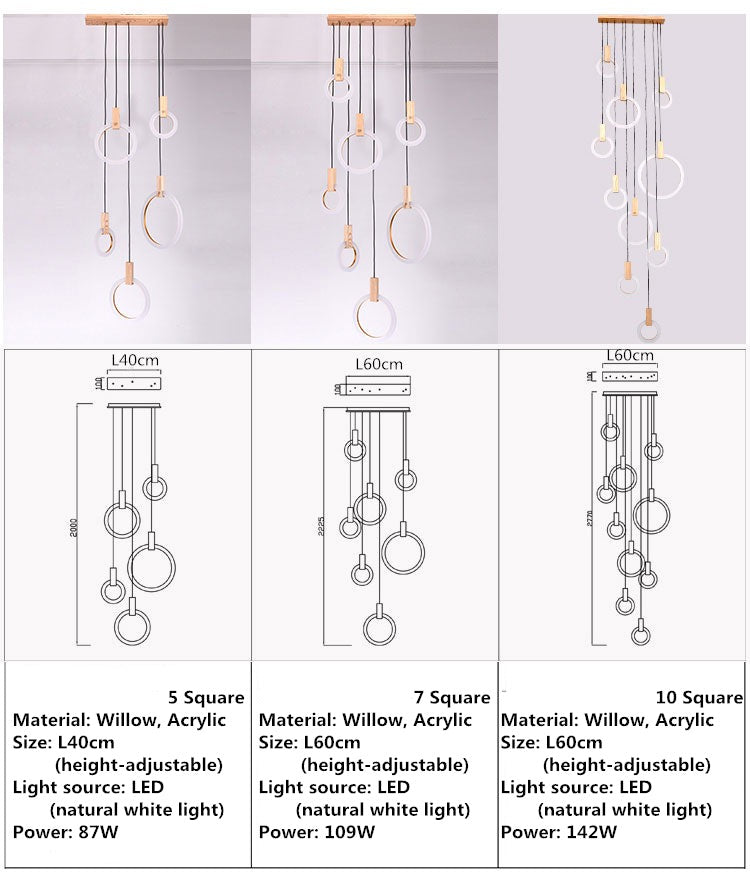 Acrylic Ring chandelier