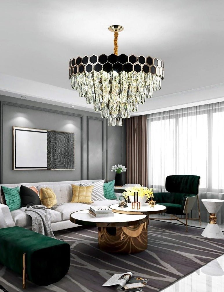 Black Crystal chandelier - Aleo Decor
