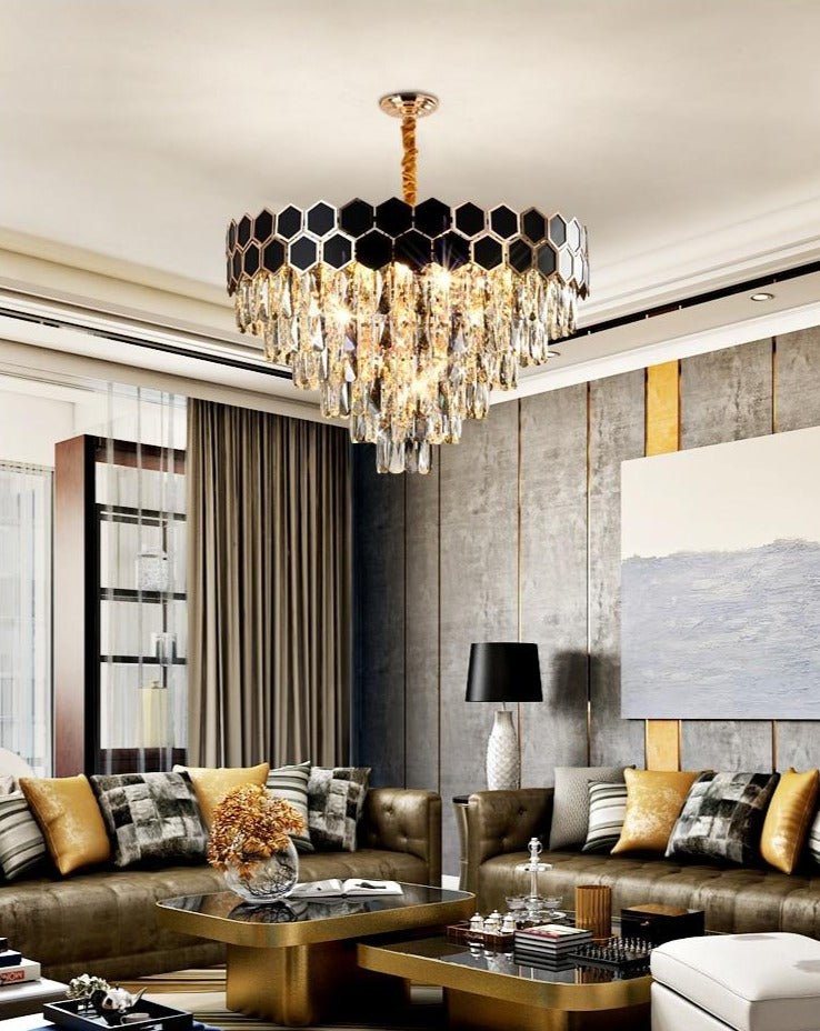 Black Crystal chandelier - Aleo Decor