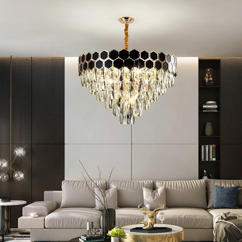 Black Crystal chandelier - Aleo Decor