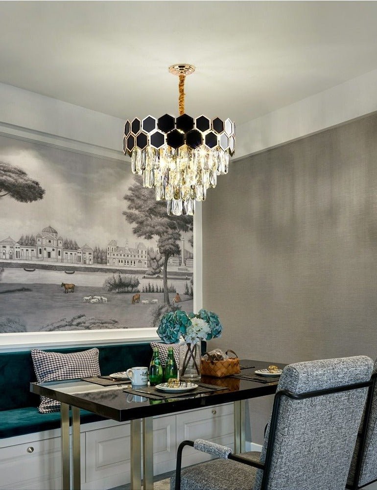 Black Crystal chandelier - Aleo Decor