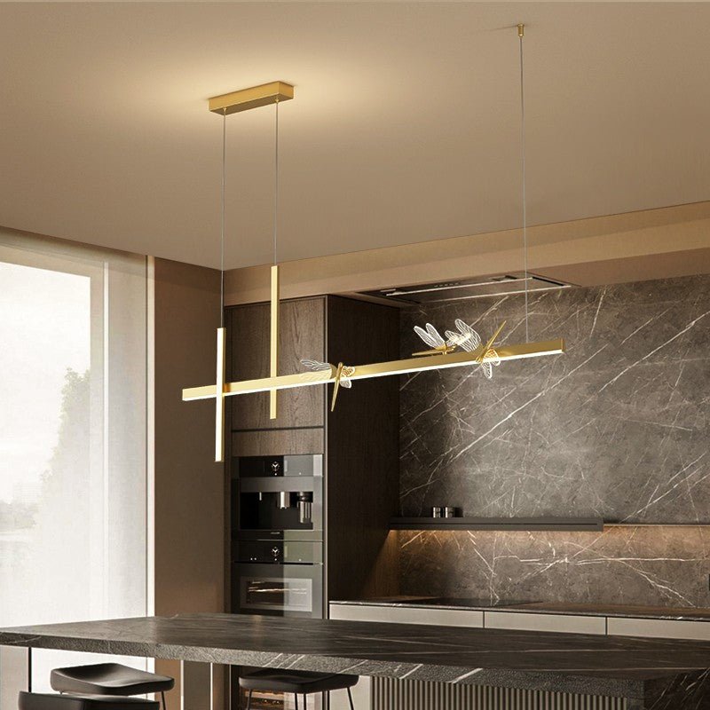 Black / Gold Island Iron Pendant Lamp - Aleo Decor