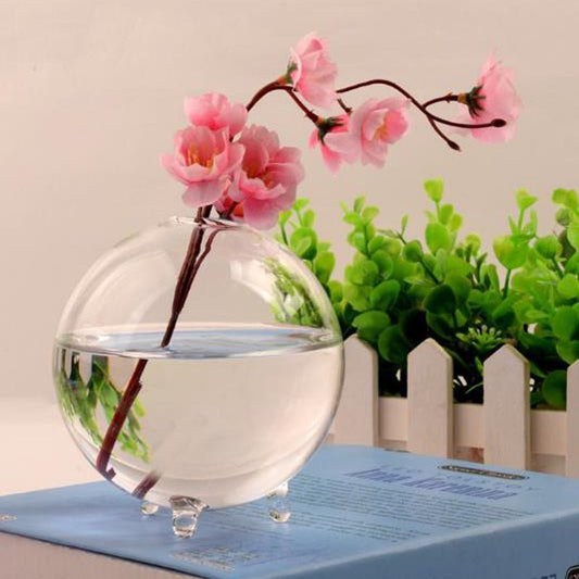 Clear Glass Ball Vase - Aleo Decor