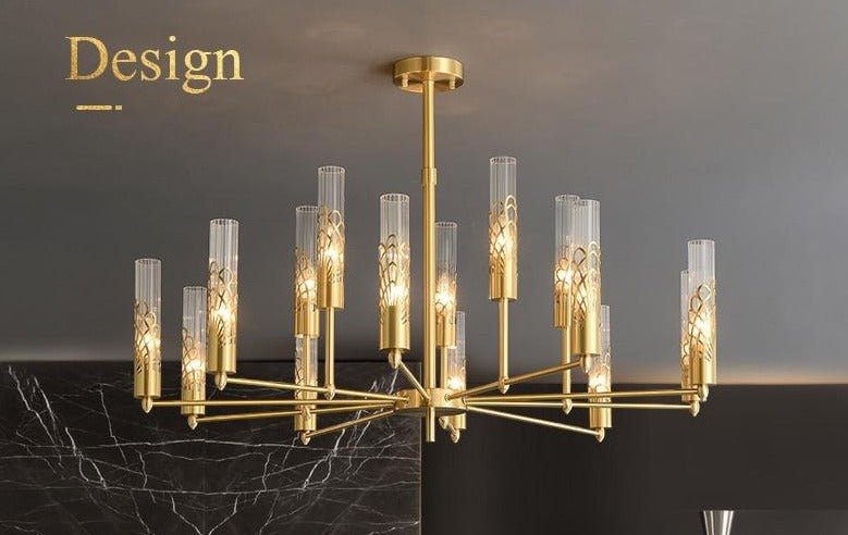 Copper Pipes chandelier - Aleo Decor