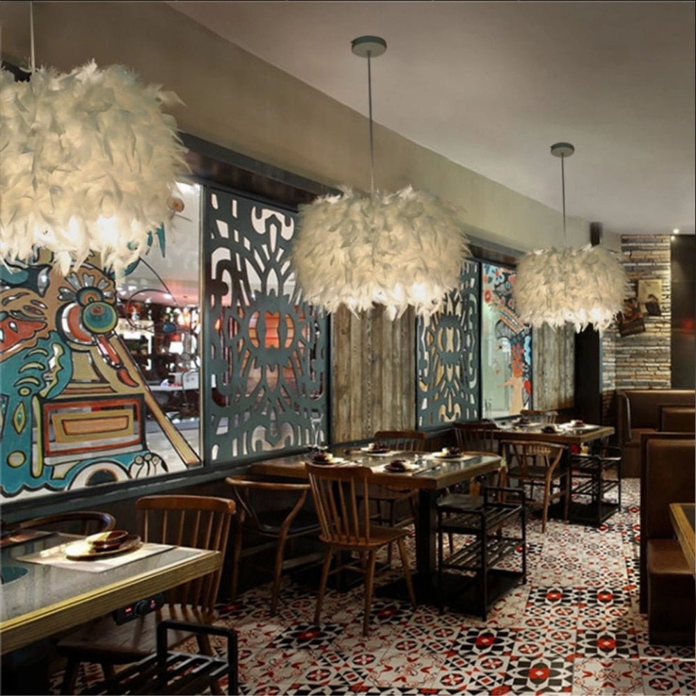 Feather Droplight Lamp - Aleo Decor