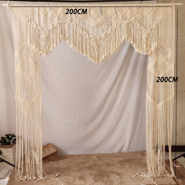 Macrame Backdrop Curtain - Aleo Decor