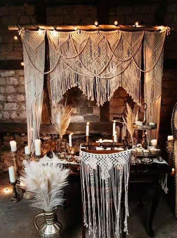 Macrame Backdrop Curtain - Aleo Decor