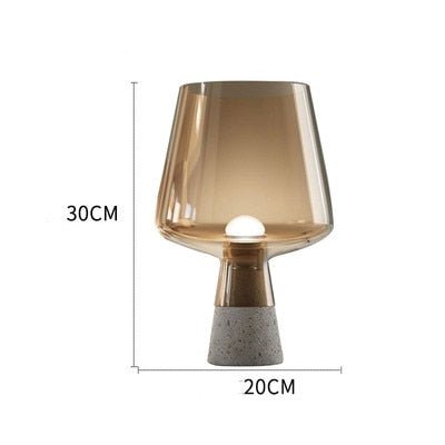 Smokey Glass Table Lamp - Aleo Decor