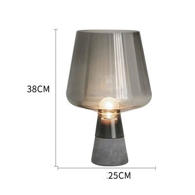 Smokey Glass Table Lamp - Aleo Decor