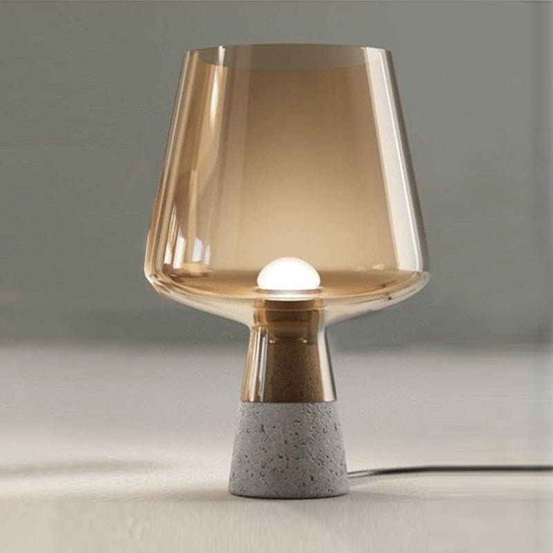 Smokey Glass Table Lamp - Aleo Decor