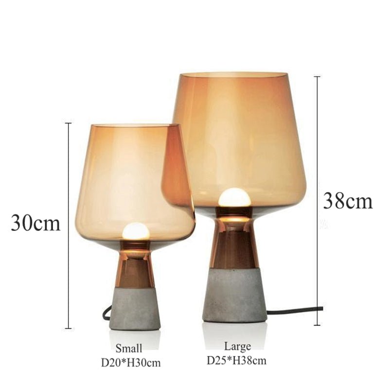 Smokey Glass Table Lamp - Aleo Decor