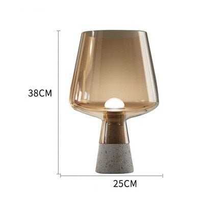 Smokey Glass Table Lamp - Aleo Decor