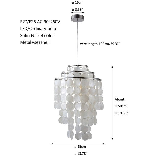 White Seashell Chandelier - Aleo Decor